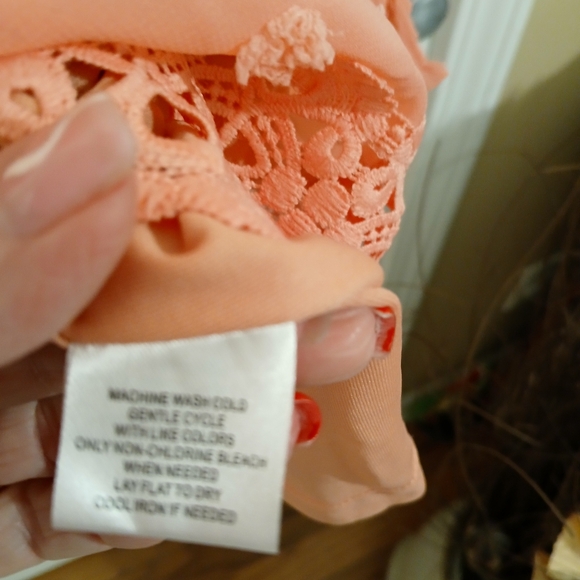 LoveXbyDesign Rina Dotted Chiffon Lace Trimmed Dress - Picture 7 of 7